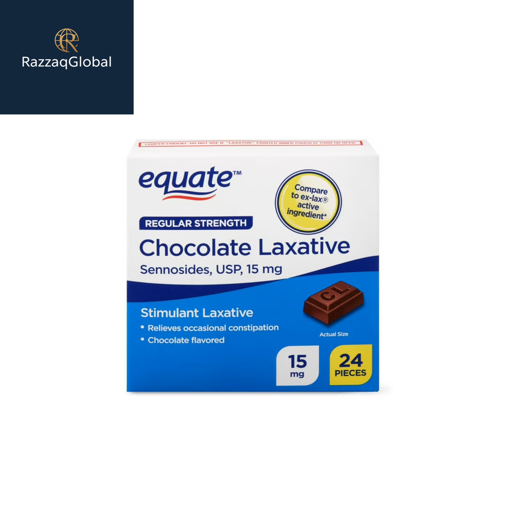 Equate Regular Strength Chocolate Laxative, 24 Pieces