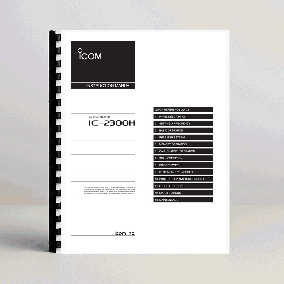 Icom IC-2300H Instruction Manual