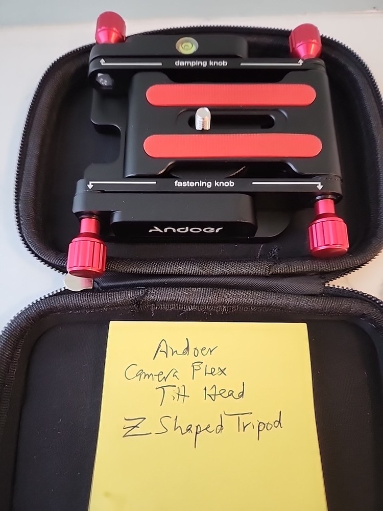 Andoer Flex Pan/Tilt Head Z Tripod Adjustable w/Bubble Level Camera Mount Case