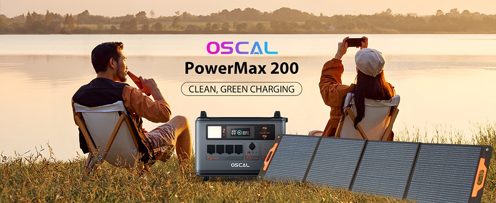 Blackview Oscal PM200 200W Foldable Solar Panel, Adjustable Kickstand, ≥22% SCE