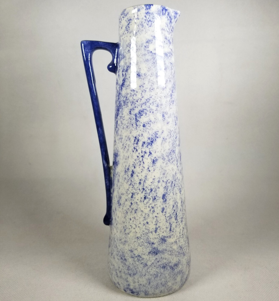Blue & White Spongeware Stoneware Pitcher
