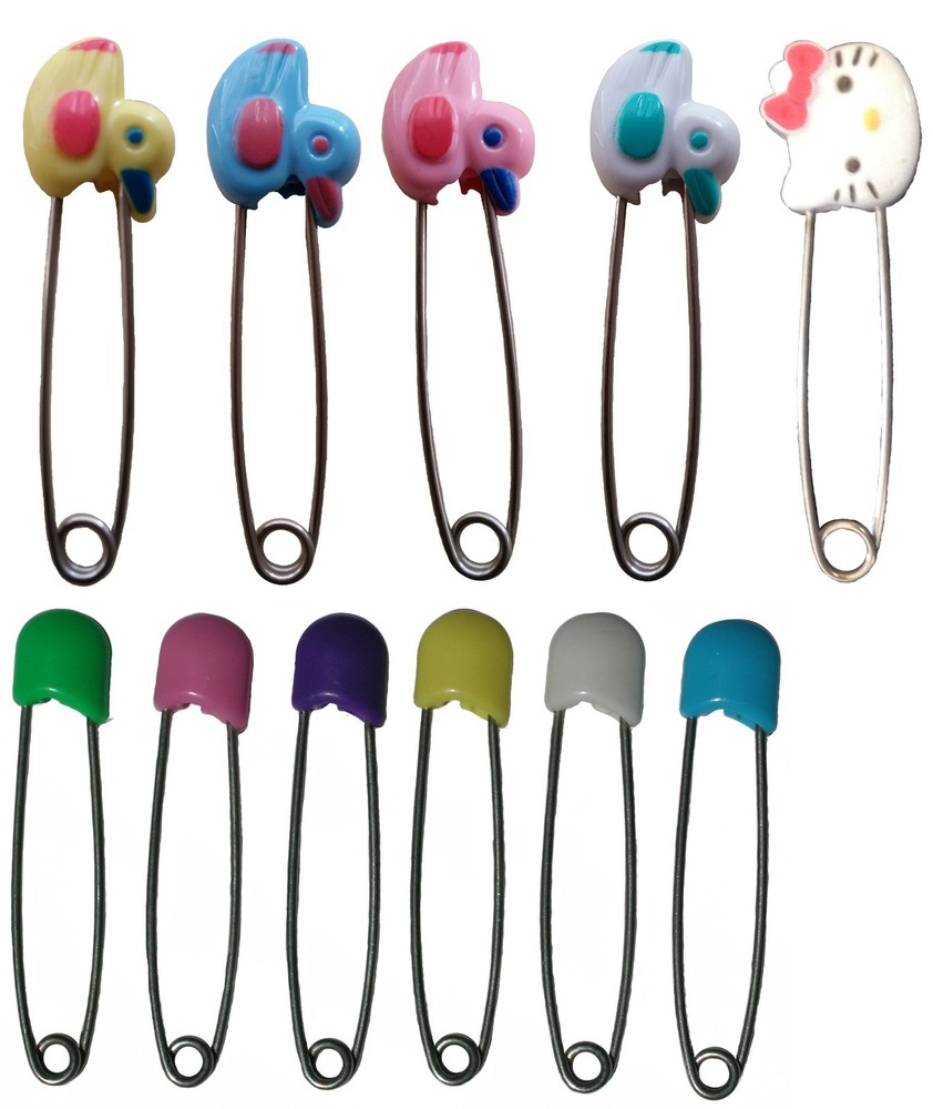 Extra Large Diaper Pins - Very Sharp Stainless With All Plastic Head