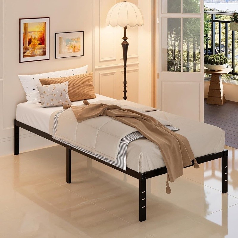 Twin XL Bed Frame Metal Multi-Angle Support Easy Assembly Under Bed Storage New