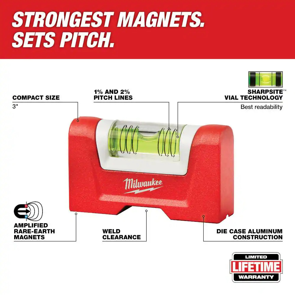 3 In. Compact Torpedo Pocket Level