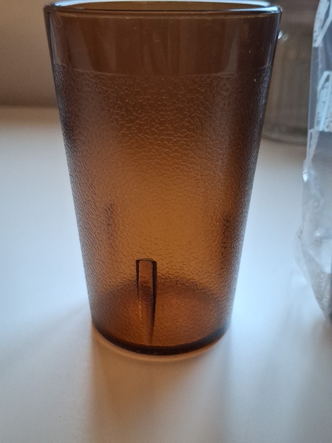 12 Retro Diner Restaurant Ware Texas Tumbler Plastic Pebbled Cup 9.5oz Amber New