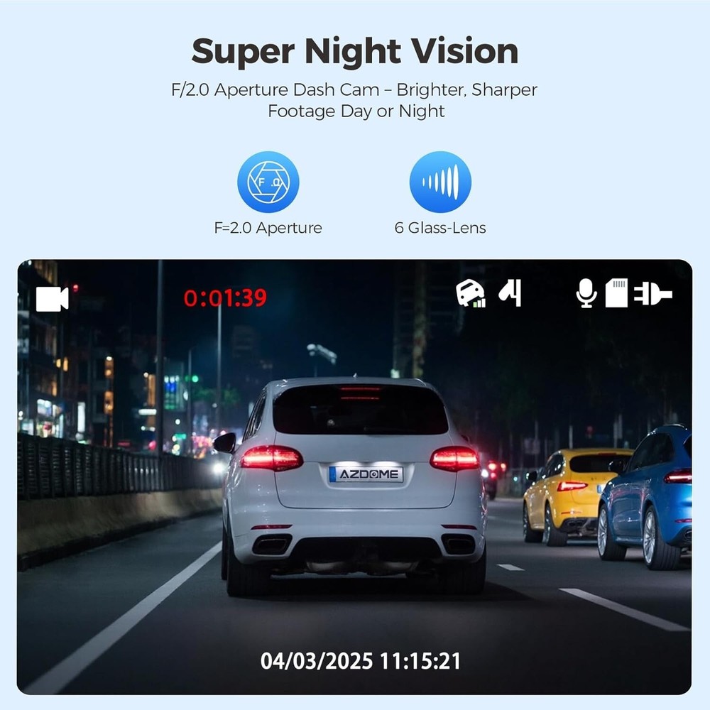 High-Performance M01 Dual Dash Cam: Front and Rear Recording, Easy Install