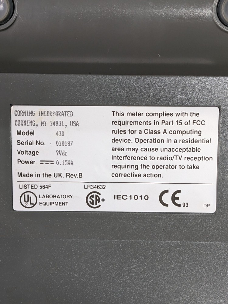 Corning Model 430 pH Meter, Model 430