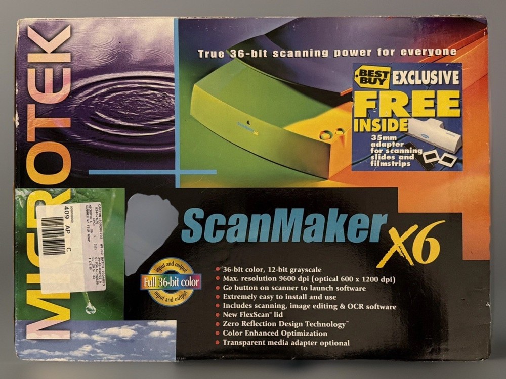 Scanner By MicroTek SCANMAKER X6 Color Document Flatbed Scanner Tested & Works!