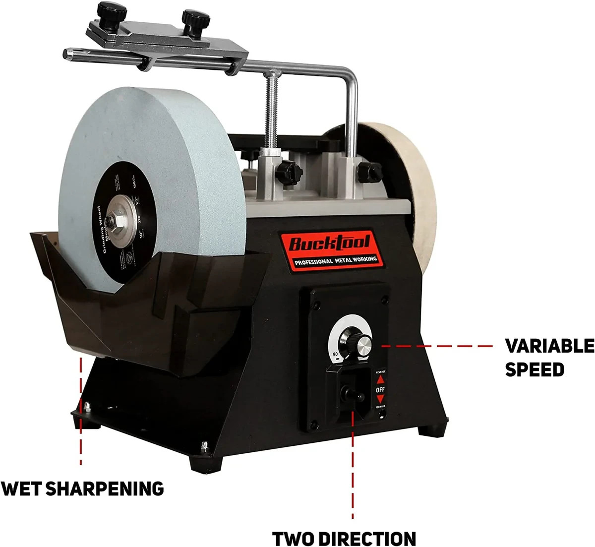 BUCKTOOL 10" Variable Speed Wet Grinder Sharpener ,Water Cooled knife Grinder