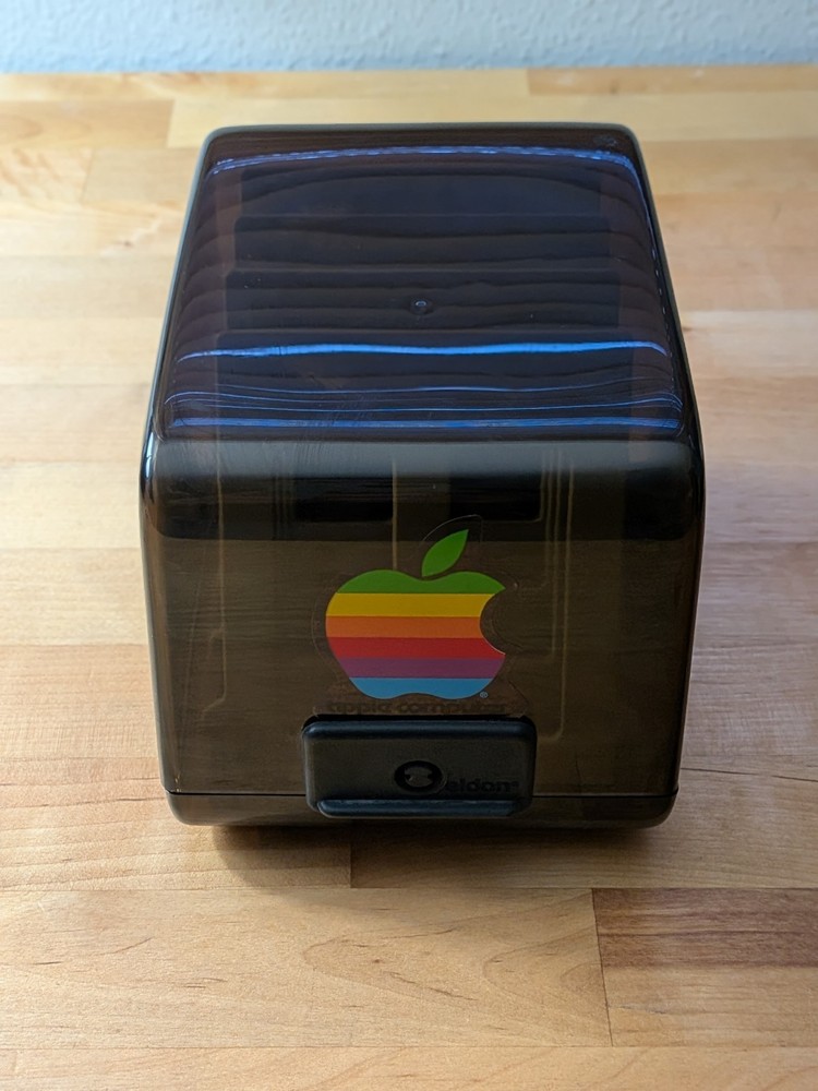 Vintage 1983 Eldon 3.5" Floppy Disk Storage Case w/ Apple Computer Rainbow Logo