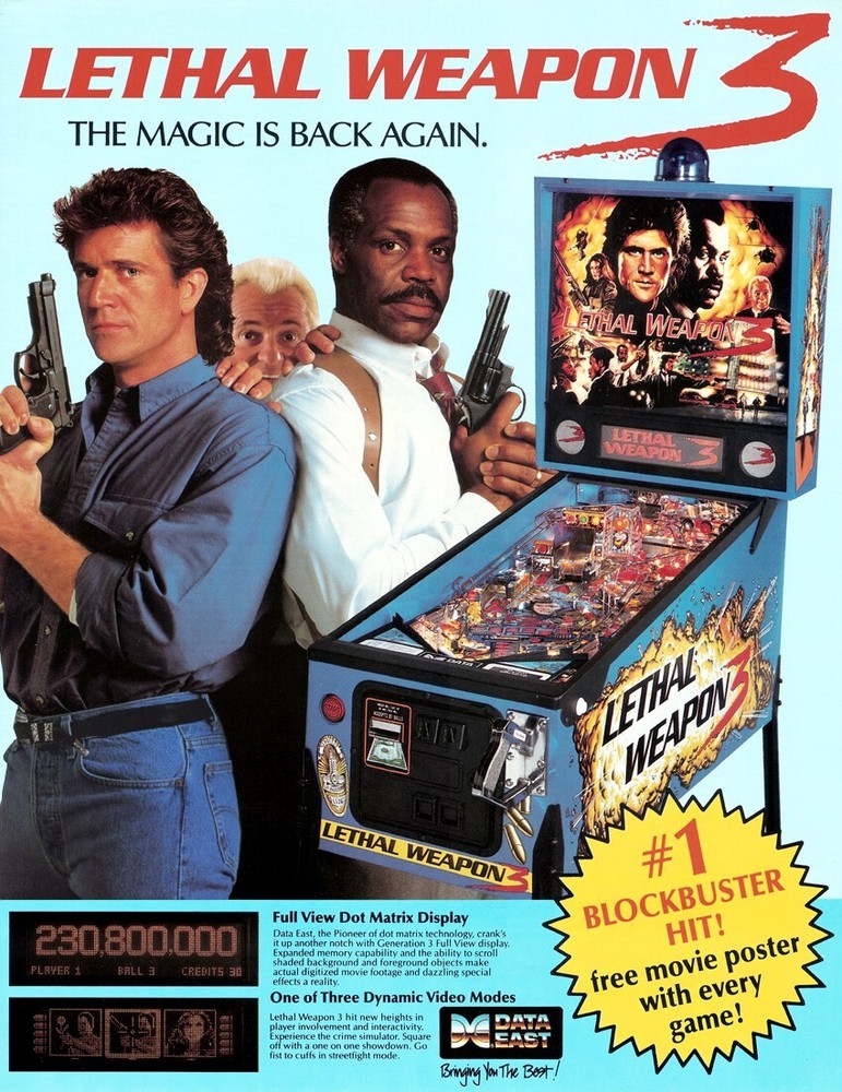 1992 Data East Lethal Weapon 3 Pinball Machine Rubber Ring Kit LW3