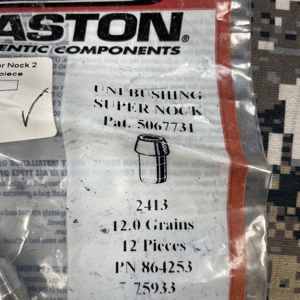 Easton Authentic Components Uni Bushing Super Nock 2413-12.0 Grains-12pcs