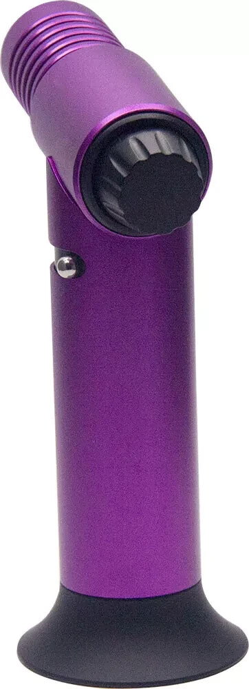 Jet Butane Torch Lighter Safety Lock & Adjustable Flame Refillable Purple