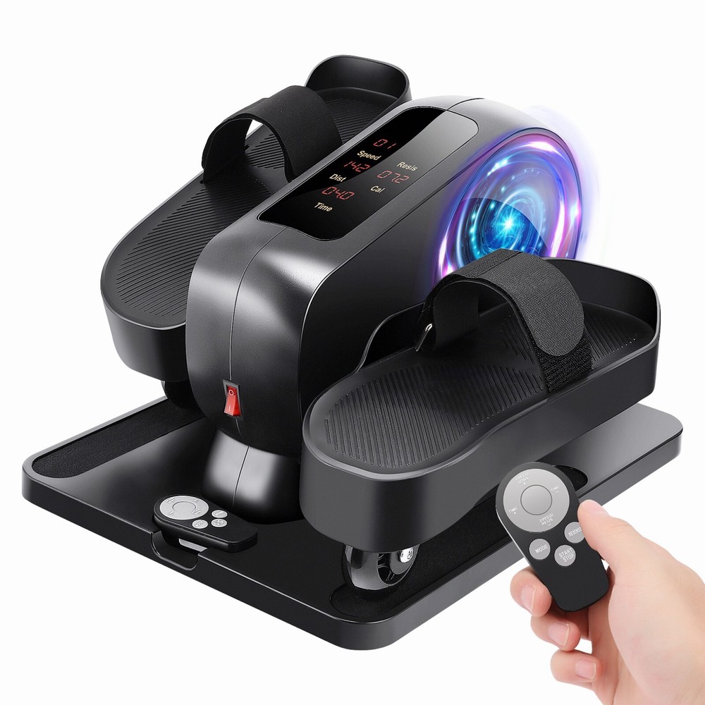 Under Desk Elliptical Machine, Dual Mode Ellipse Leg Exerciser While Sitting~LCD