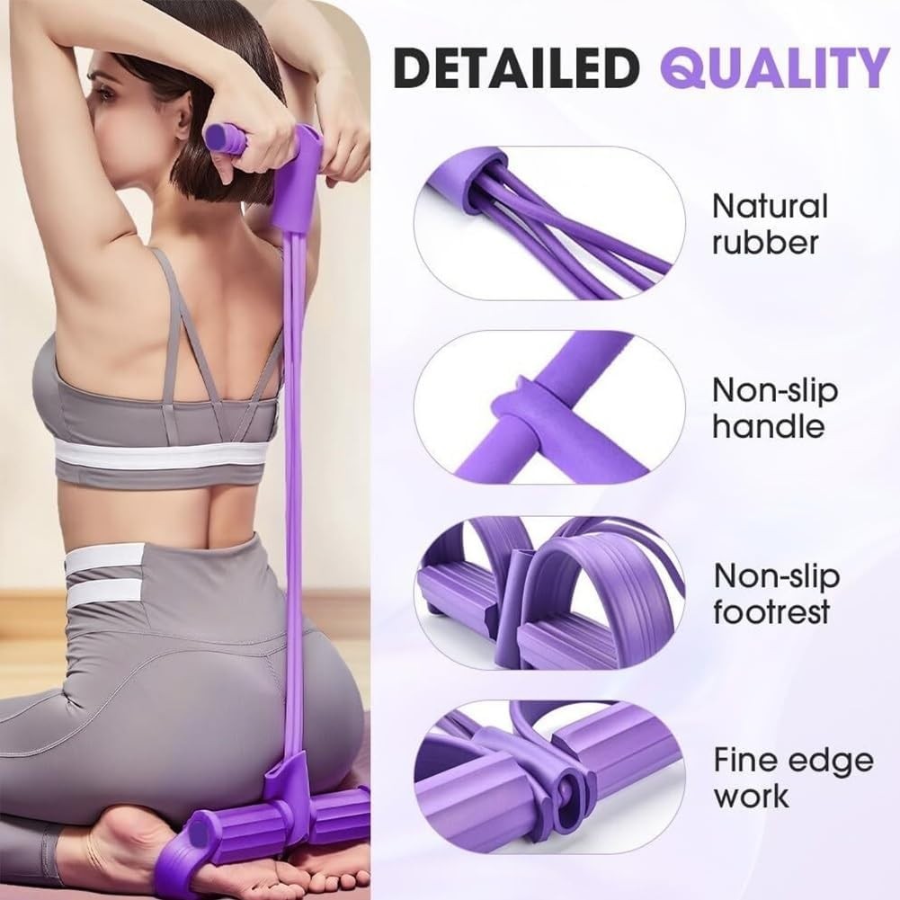 6 Tube Pedal Resistance Band Device,Foot Pedal Resistance Band with Handle Women