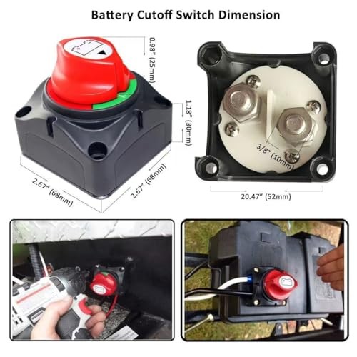 Top Post Battery Disconnect Switch 12v-48v Kill Switch for car, Battery Shut