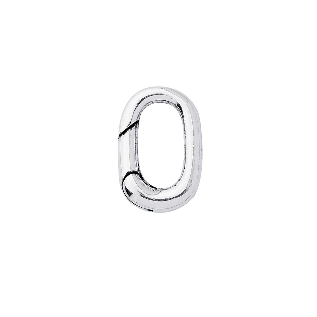925 Sterling Silver Link Lock Oval Jump Ring Charm Pendant Clasp Bail