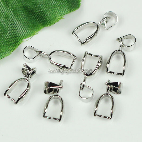 50/100/200pcs Pendant Pinch Bails Silver/Dull Silver/Gold Plated 14mm/16mm/20mm