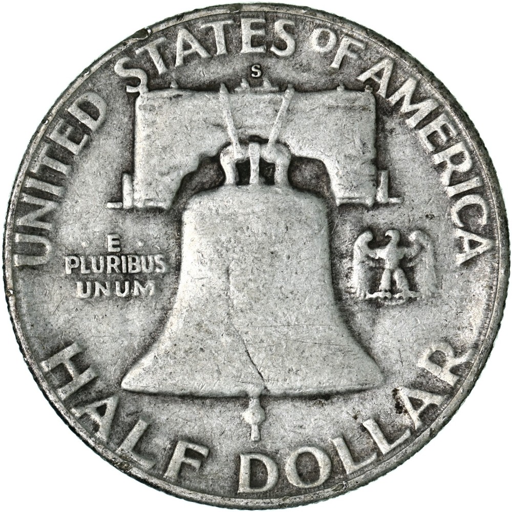 1954 S Franklin Half Dollar Fine 90% Silver