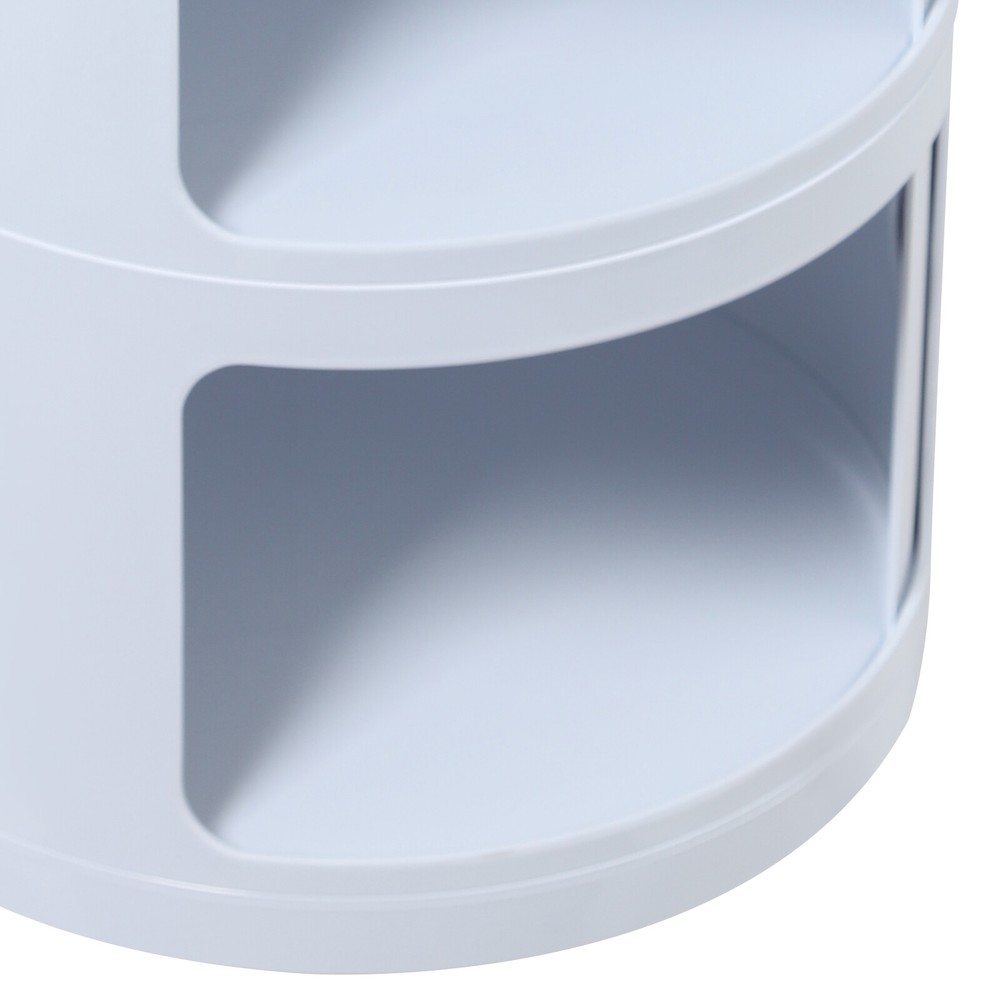 Modern Four layer Multifunctional End Table Storage Cabinet, Round Nightstand