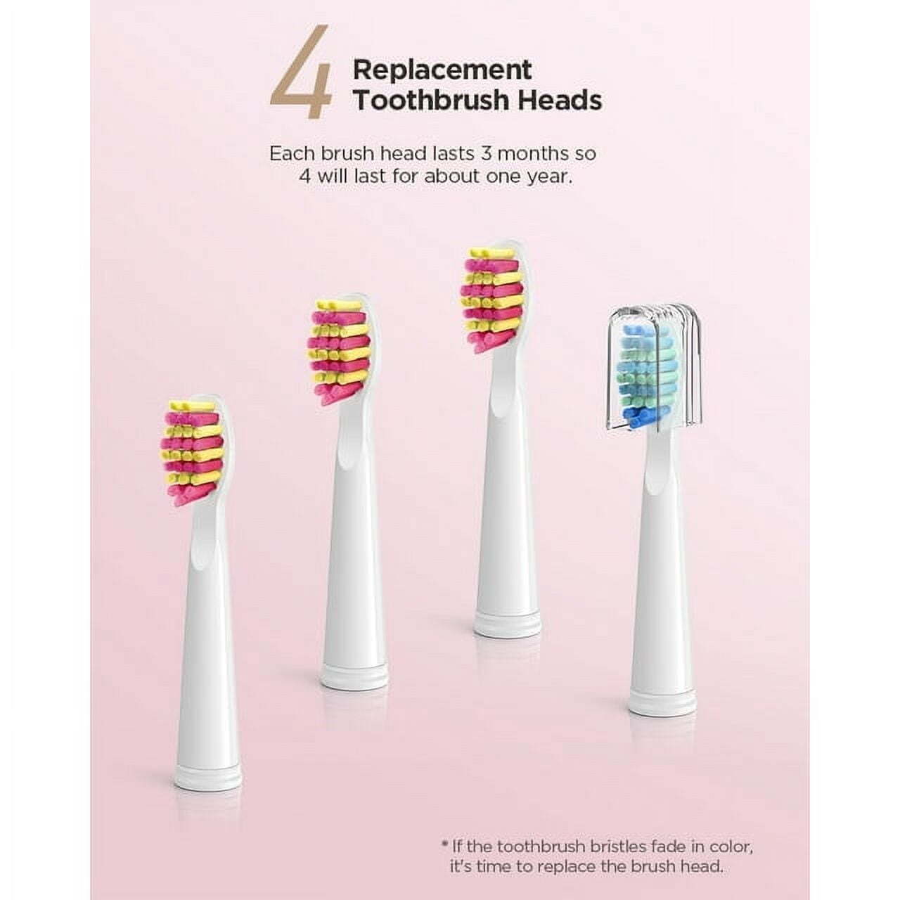 Fairywill Sonic Electric Toothbrush USB Rechargeable 5 Modes 6 Brush Heads Timer