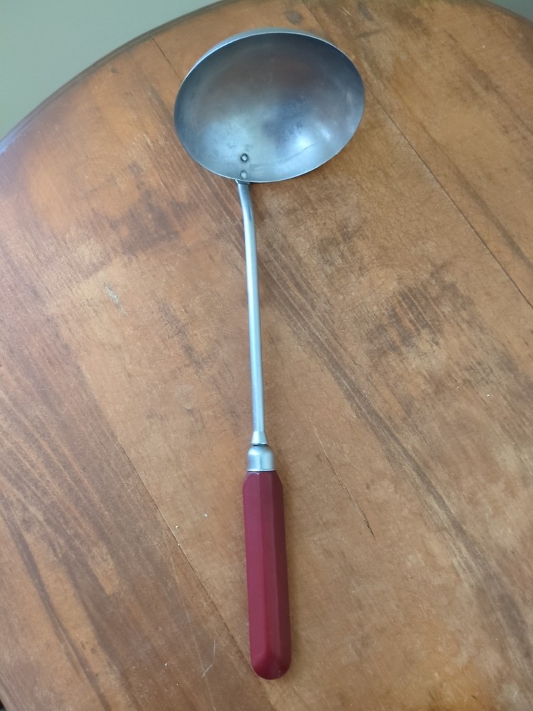 Vintage Ladle With Red Bakelite Handle