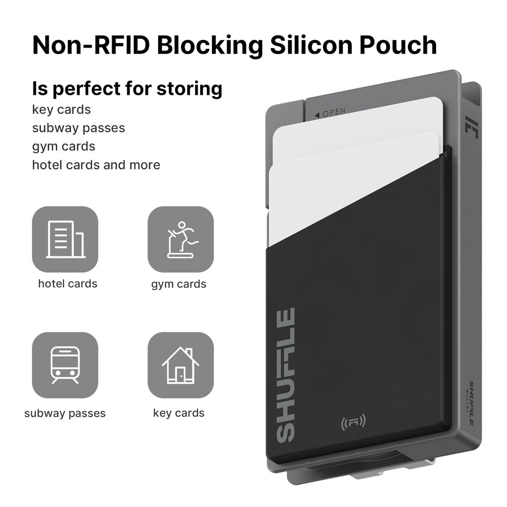 Shuffle Wallet - Silicone Pouch with NFC Function, Digital Business Card Chip...