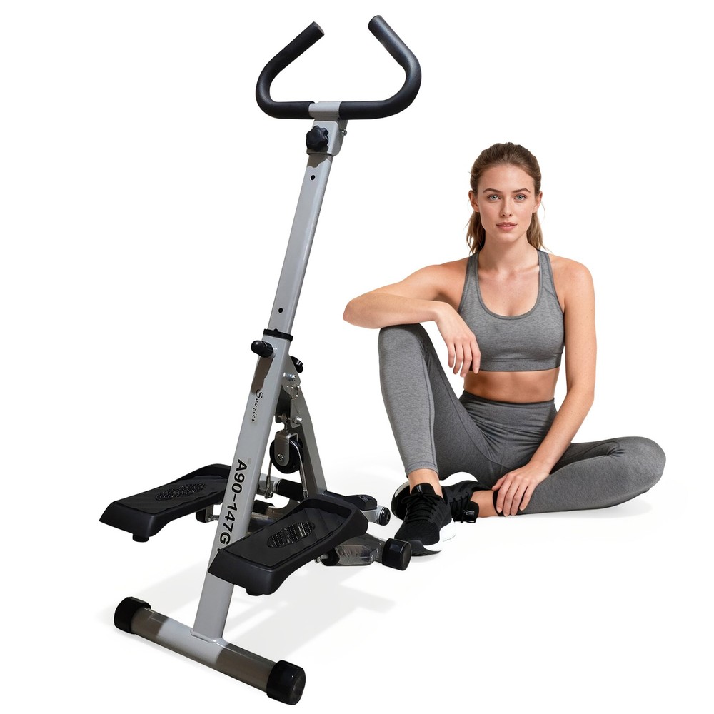 Soozier Stepper Exercise Machine, Stair Stepper with Handlebar, Black