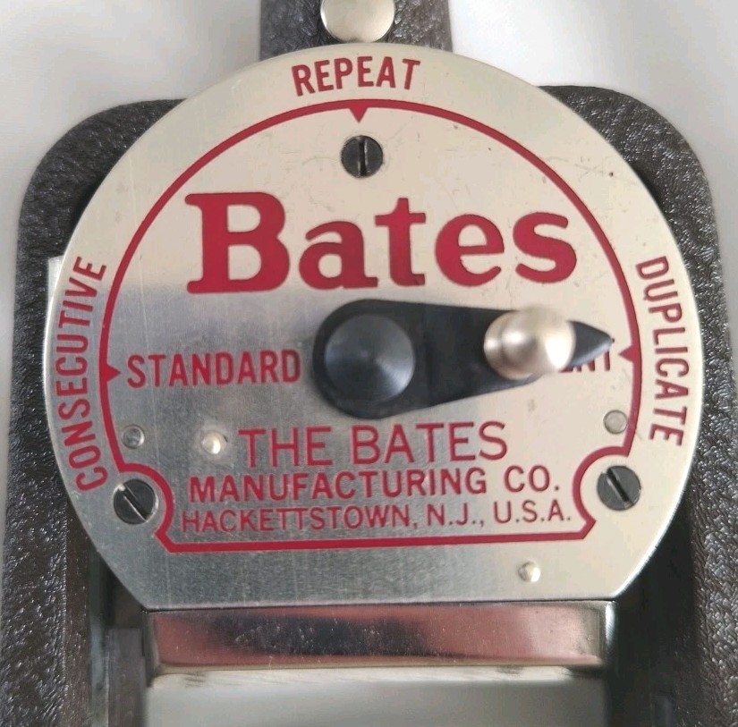 Vintage Bates Multiple Movement Numbering Machine Stamp 6 Wheels Style E