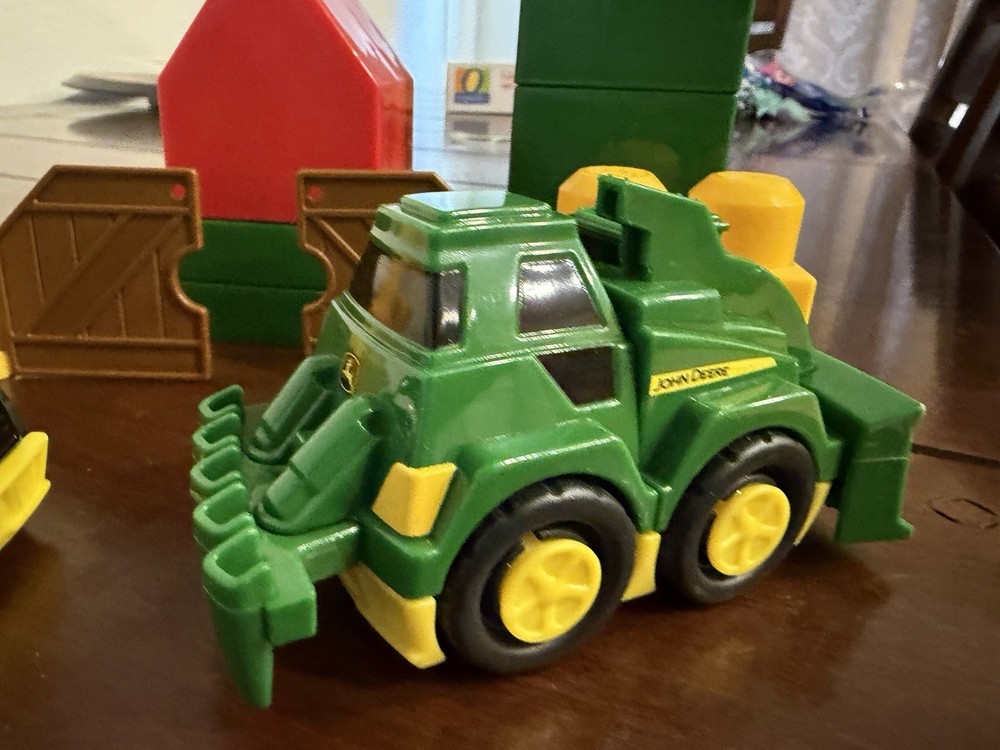 2 Mega Blocks John Deere Front Loader with removable Pieces