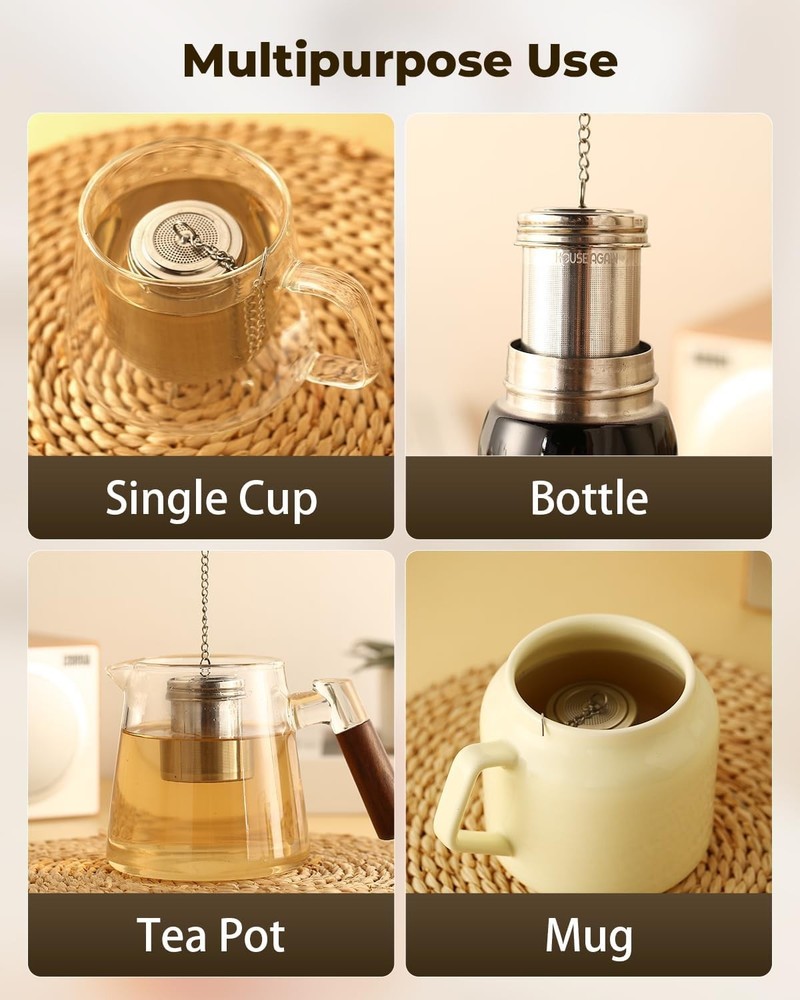 2 Pack Tea Strainers for Loose Tea, Extra Fine Mesh Tea Infusers, 304 Stainless