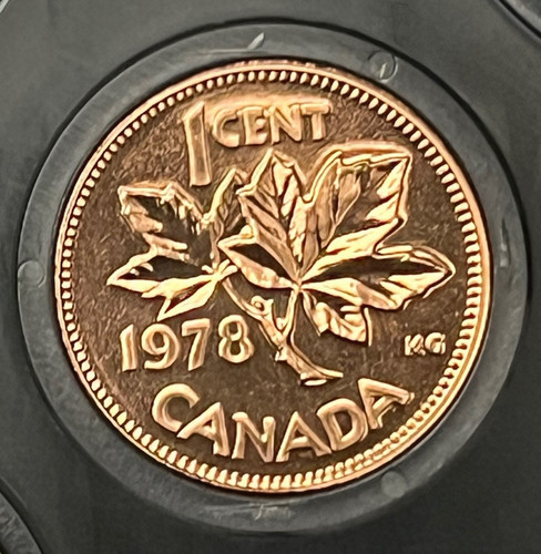 CANADA 1978 Uncirculated Maple Leaf 1 One Small Cent plucked from Mint Set