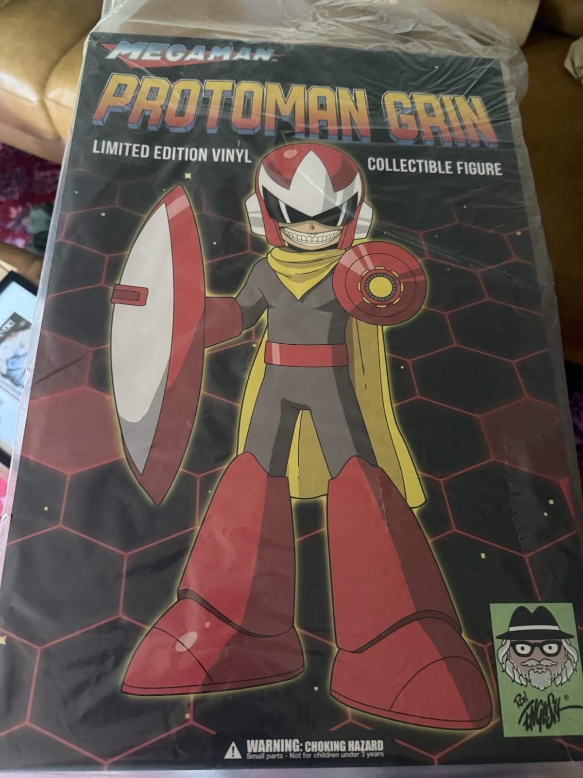 Protoman  New In Box MINDstyle x Popaganda Ron English x Megaman Grin 15" Vinyl