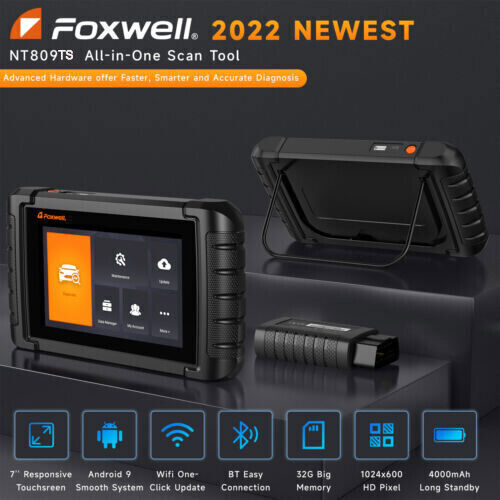 FOXWELL NT809TS OBD2 Scanner Diagnostic Tool TPMS Programming Car Bi-Directional