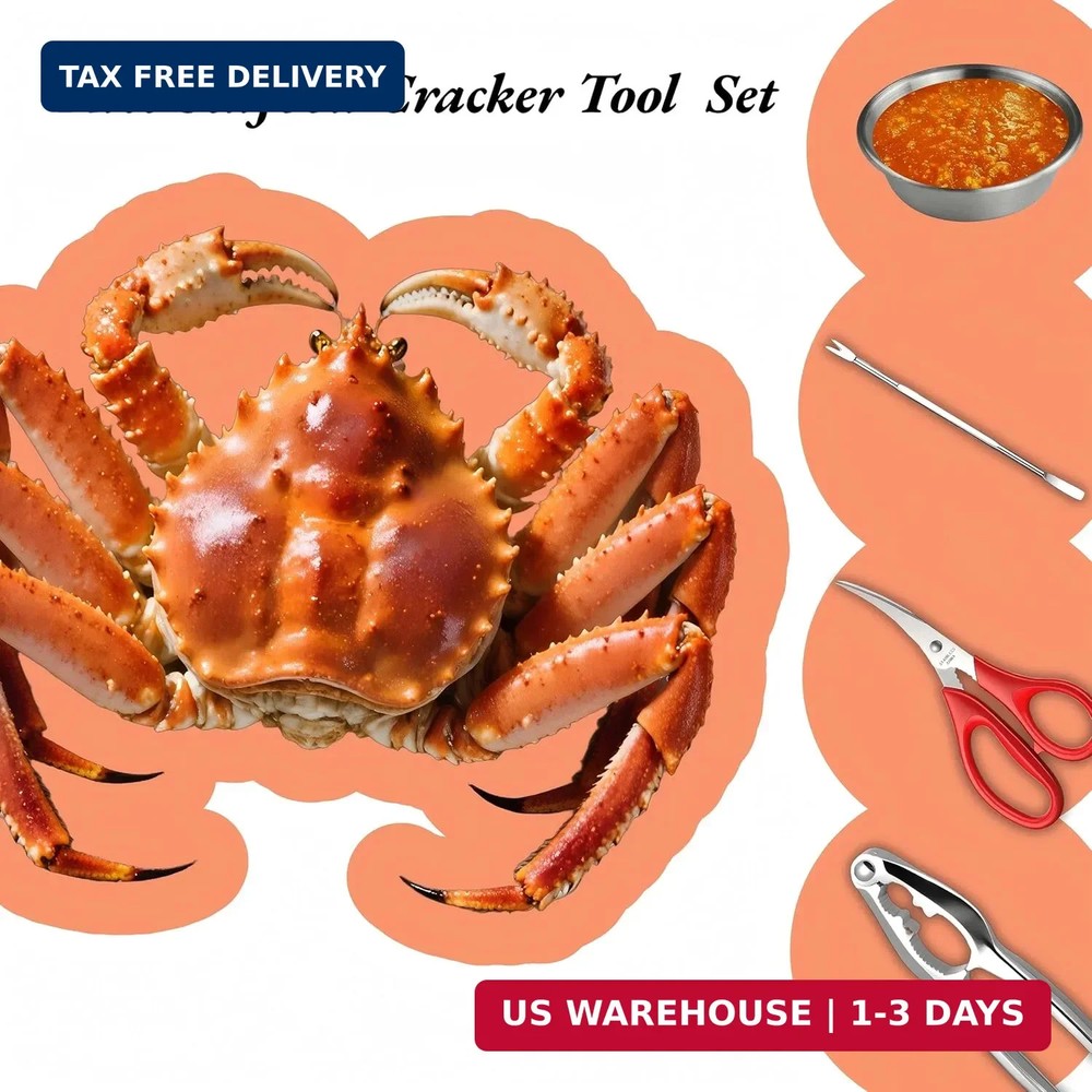 11 Pcs Crab Crackers and Tools, Seafood Tools Set, Crab Leg Cracker, Seafood Sci