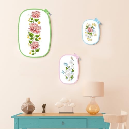 3 Pack 3 Size Square Embroidery Hoops, Plastic Cross Stitch Hoop, Rectangular