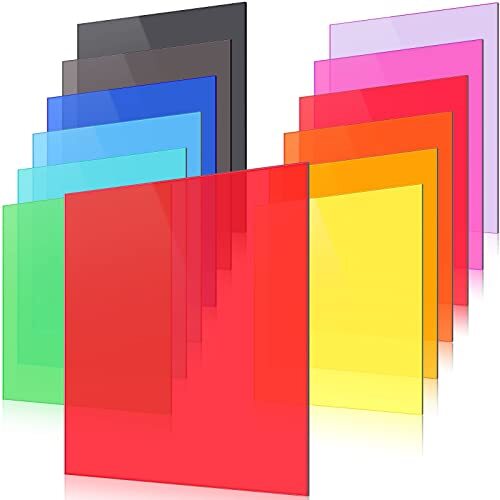 12 Pack Colored Translucent Acrylic Sheet 0.12 Inch Thick Acrylic Sheets for ...