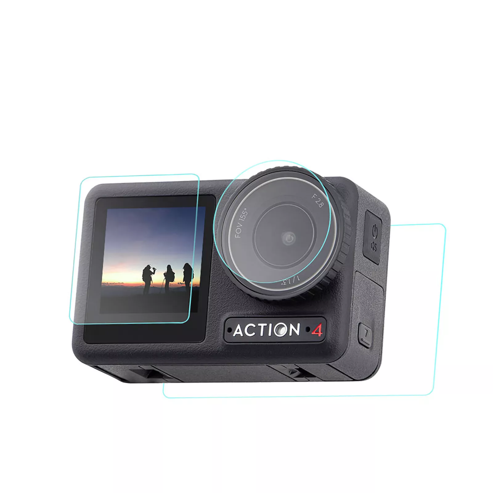 For DJI OSMO ACTION 4 Camera Screen Protector Lens HD Tempered Glass Film