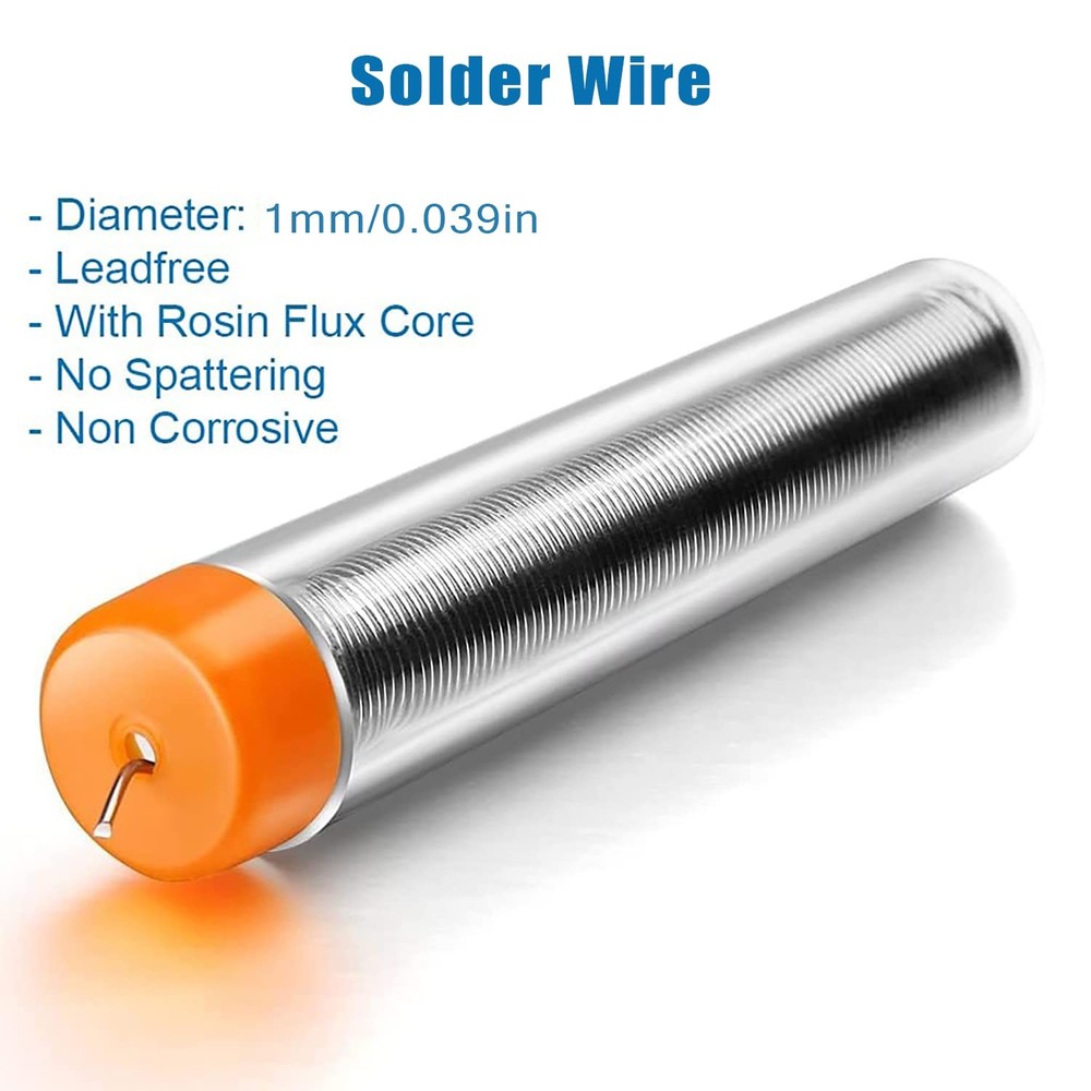 Rosin Core Solder Wire 1mm 20g for Electronics & Electrical Repairs 2 Pack