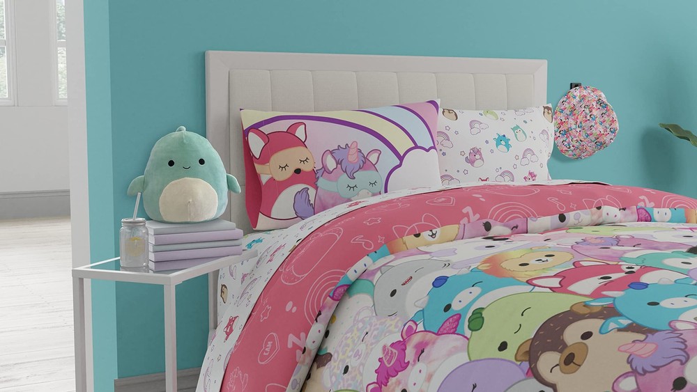 Squishmallows Reversible Comforter Twin Microfiber Super Soft Bedding Franco