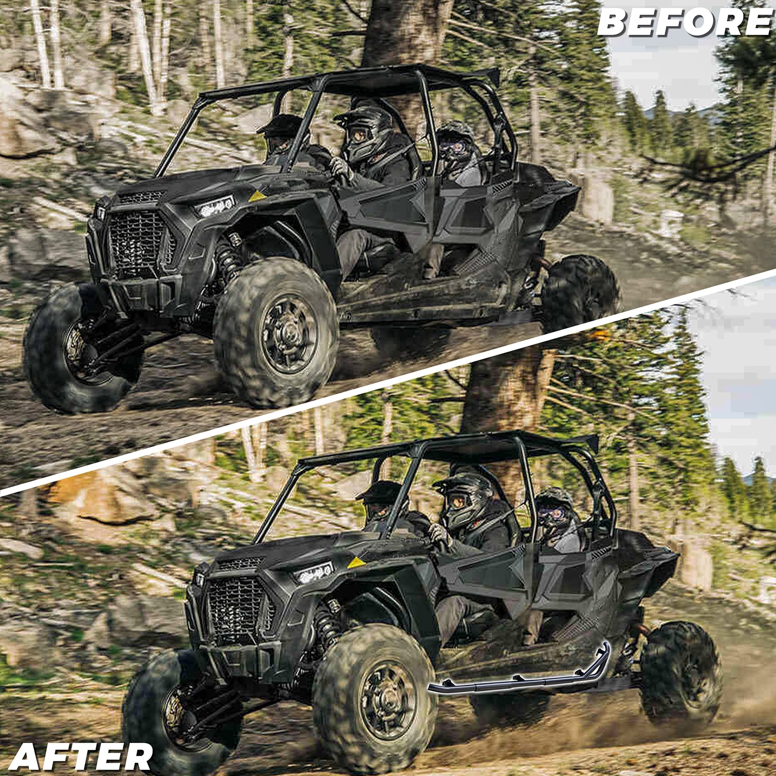 For Polaris RZR XP 4 1000 4 900 Turbo 4 Seat 2015-2023 Nerf Bars Rock Sliders