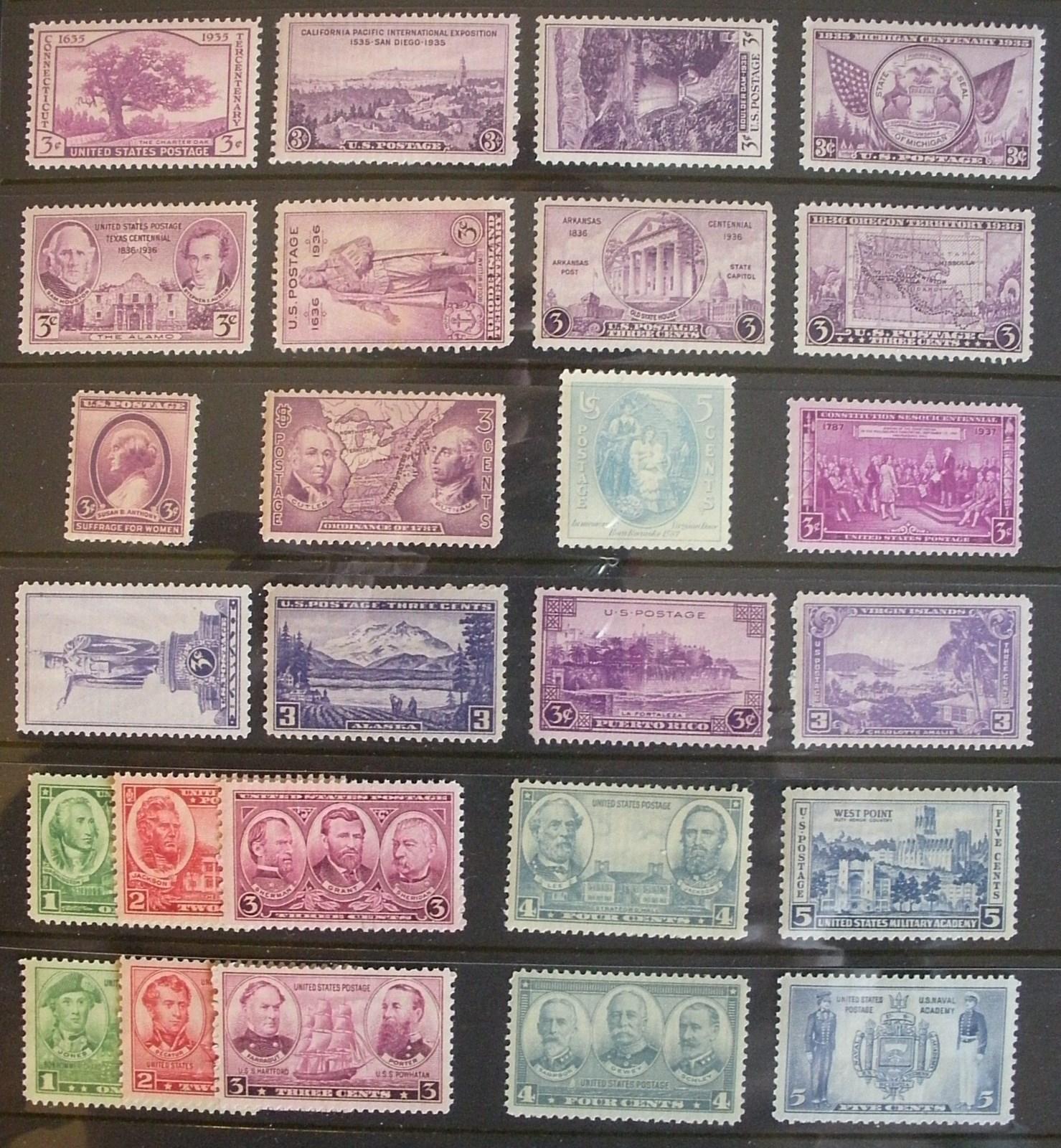 US Stamps Mint NH 1935 1936 1937 Year Sets Scott 772//802 w/o 778 797 Souv Shts
