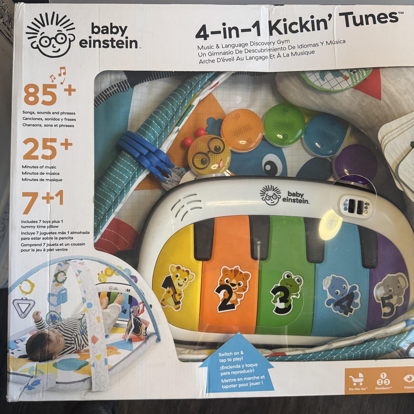 Baby Einstein 4-in-1 Kickin' Tunes Activity Gym Play Mat Piano Multicolor Baby