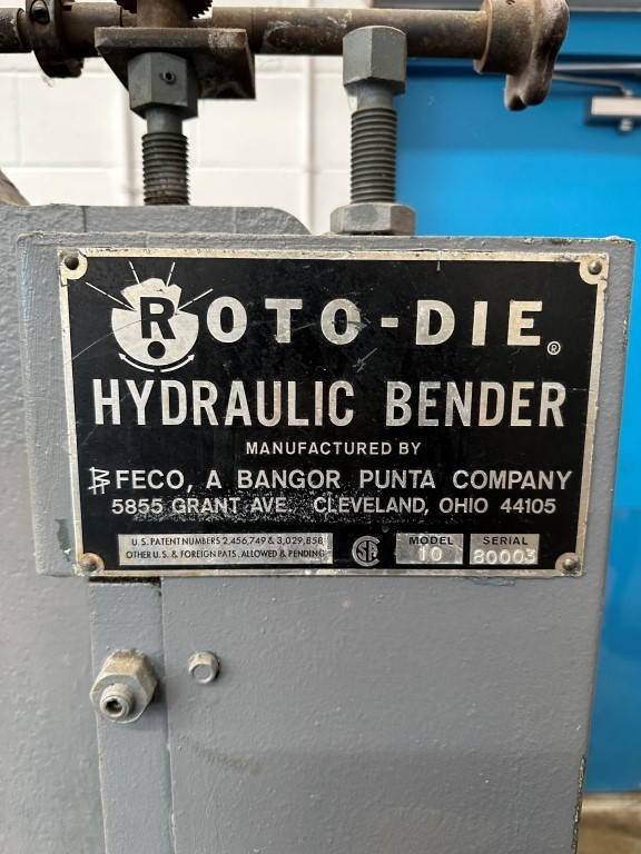 ROTO-DIE #10 HYDRAULIC BENDER