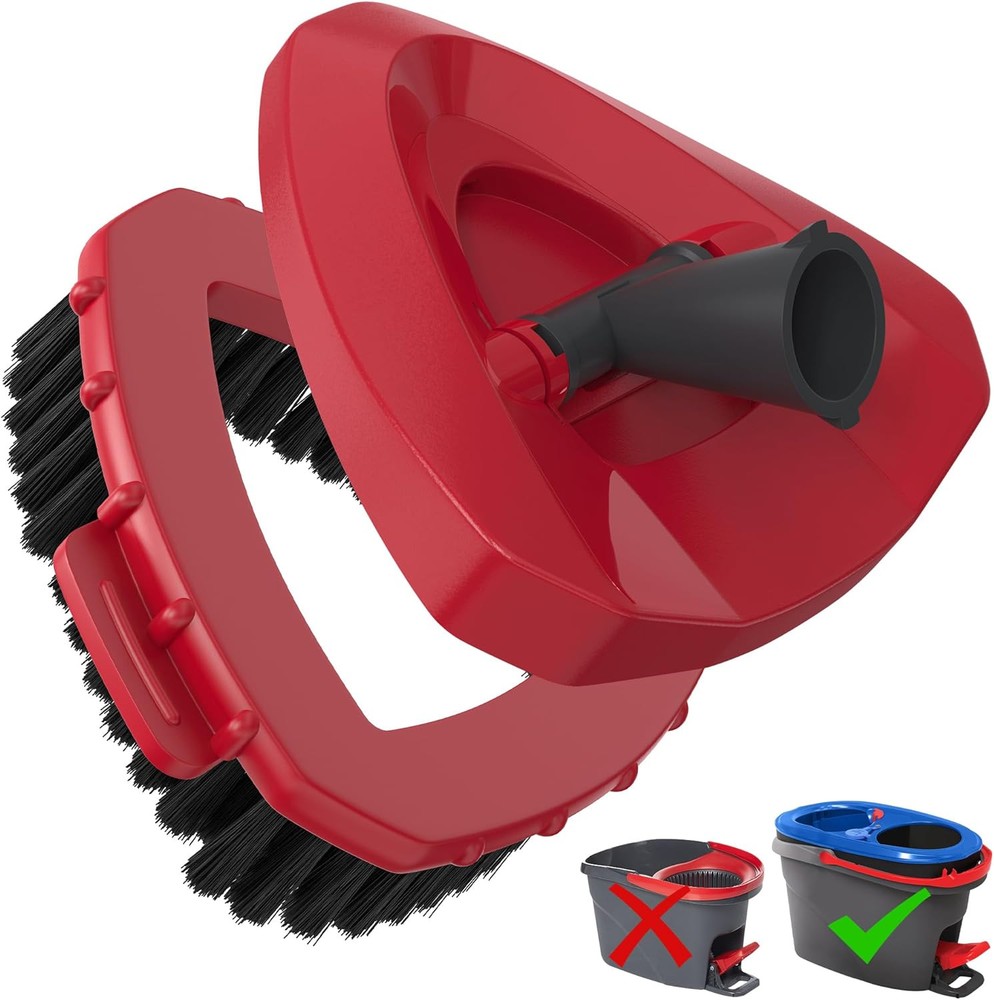 Scrub Brush with Mop Base for Ocedar Spin 2 Tank System, Replace Red
