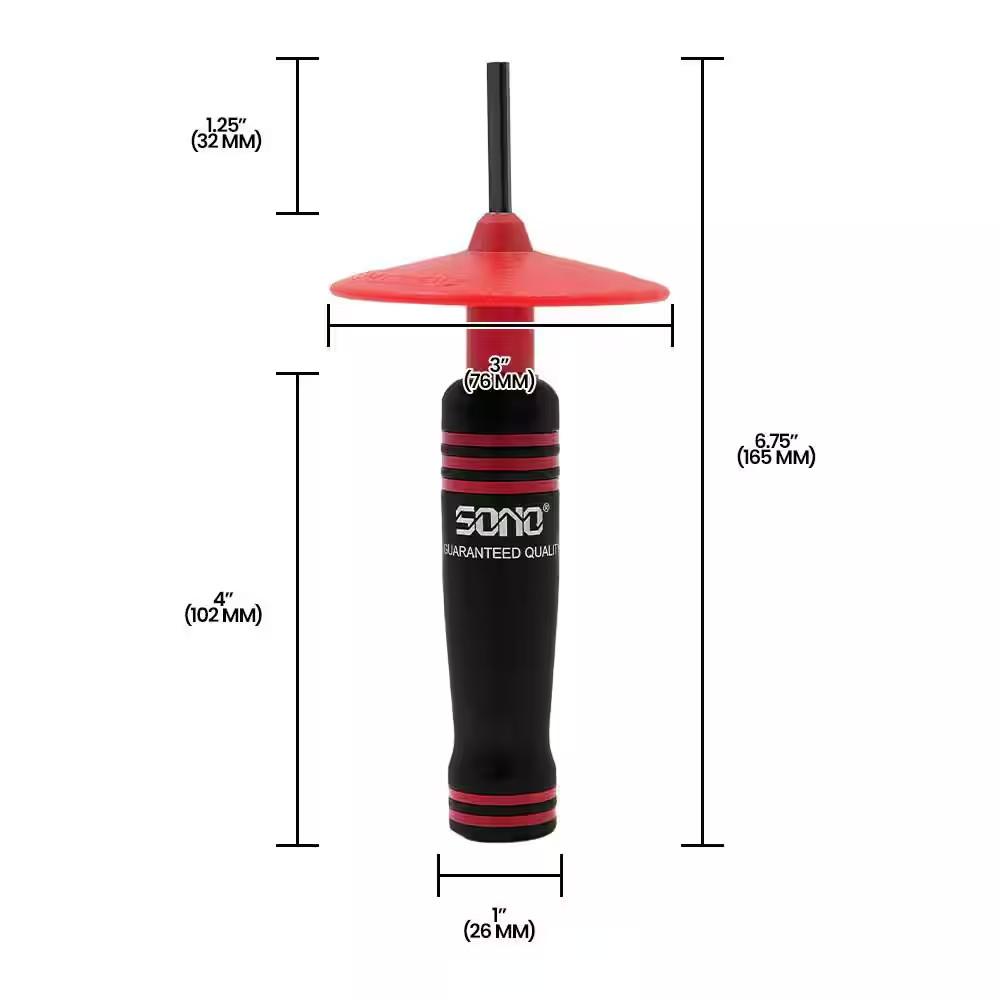 Tungsten Carbide Sharpener, Removeable Hand Guard in Red