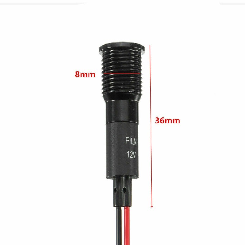 8/10/12/14/16mm Warning Pilot Light LED Dash Panel Indicator Lamp Car Van 12V-36