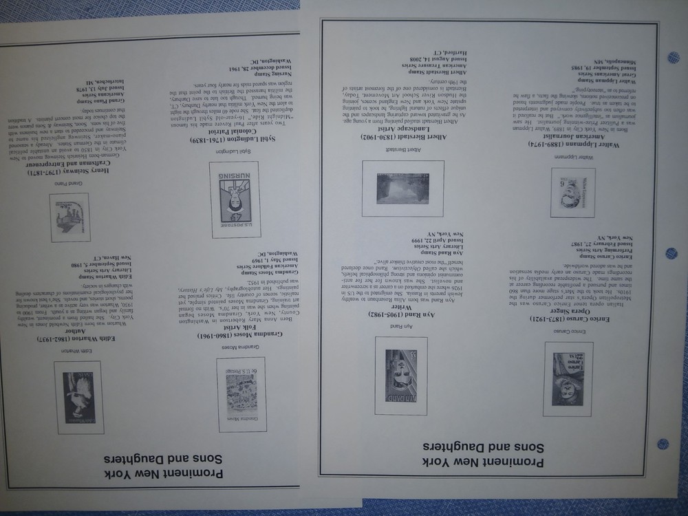 New York History 21 Clean Album Pages For Stamps/Covers Mystic Co. 2020 New