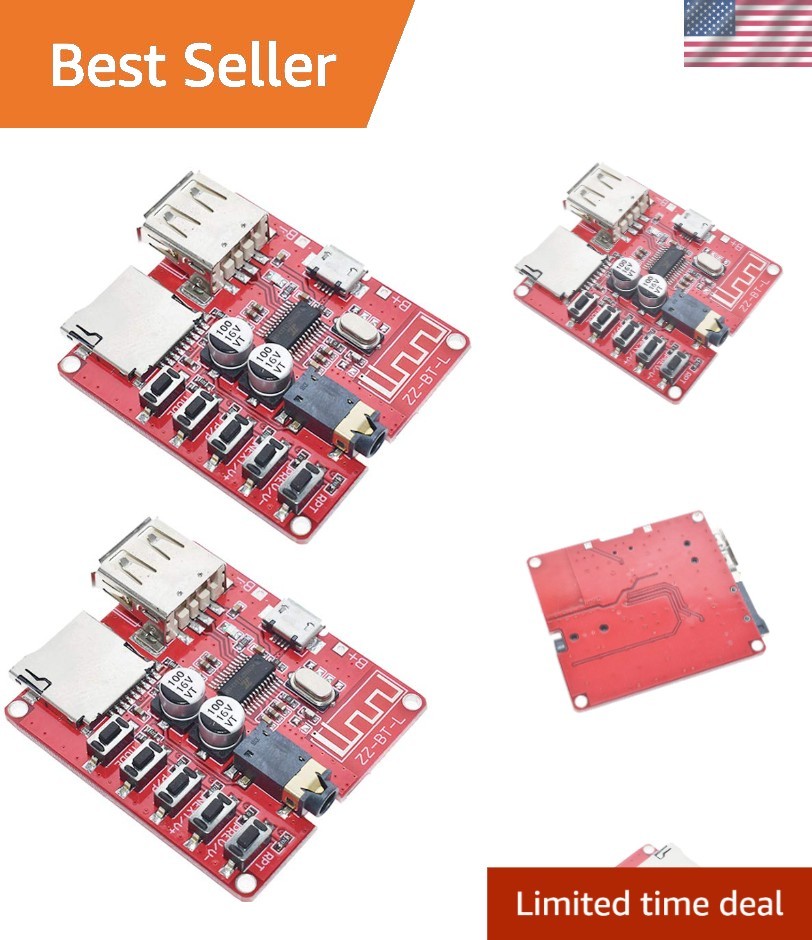 2x Compact Bluetooth Audio Decoder Modules - Supports USB/TF & Lossless Formats