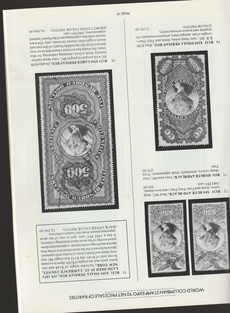 Auction Catalog Michael E. Aldrich 1992 World Columbia stamp Expo Net price
